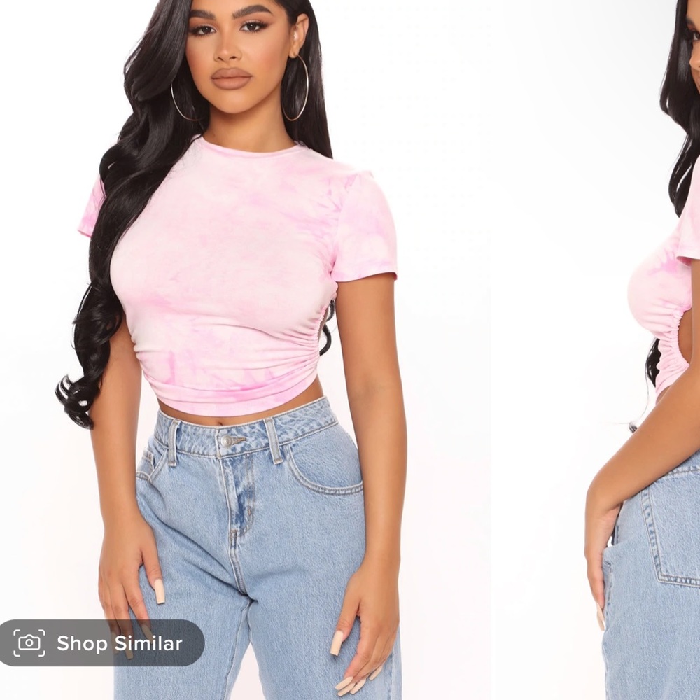 Fashion nova pink backless top
